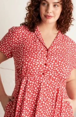 Adele Red Ditsy Daisy Dress
