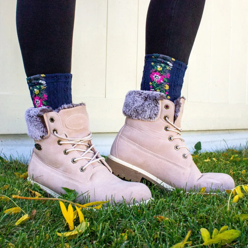 Audrey Vintage Floral Socks - Several Colrs