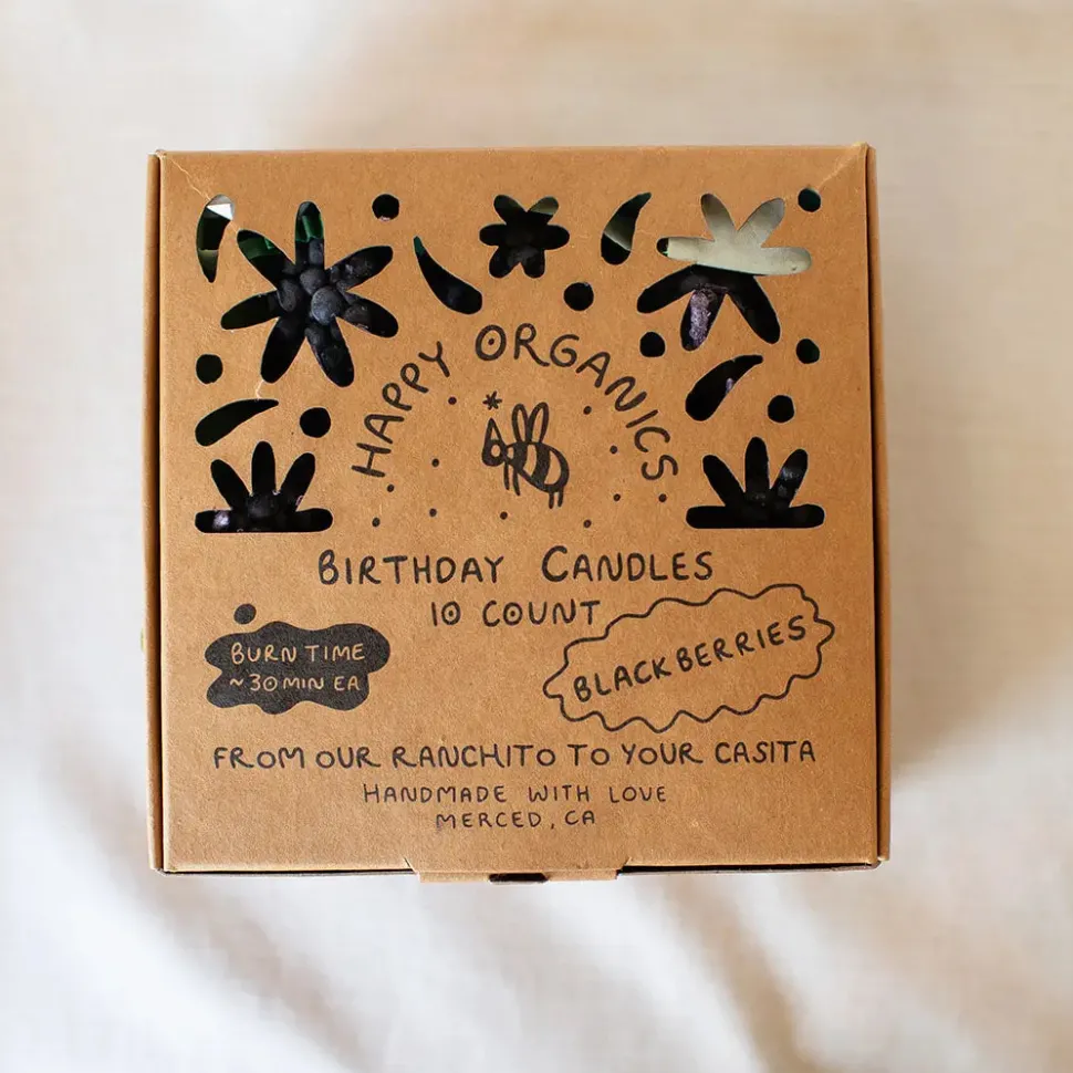 Beeswax Blackberry Birthday Candles - 5 count