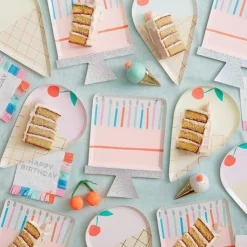 Birthday Cake Plates (x 8)