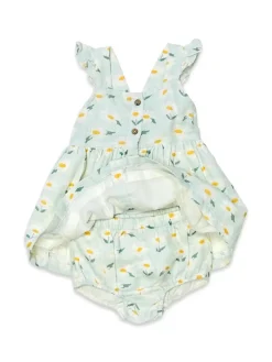 Daisies Ruffle Button Baby Dress+Bloomer