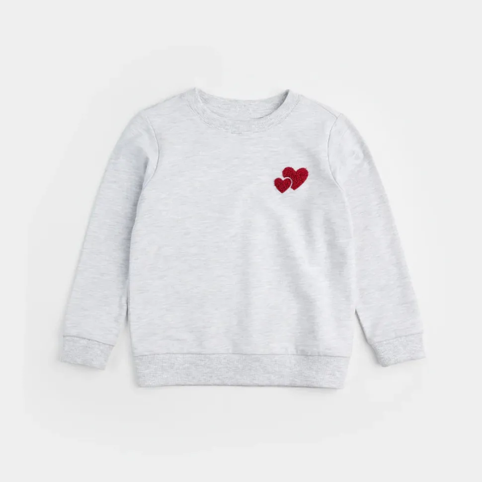 Heart to Heart Heather Grey Fleece Sweatshirt
