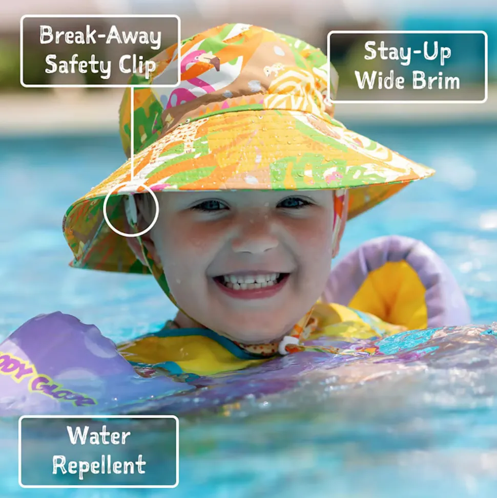 Kids Water Repellent Bucket Hats | Pink Ice Cream
