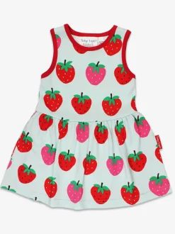 Organic Strawberry Print Summer Dress