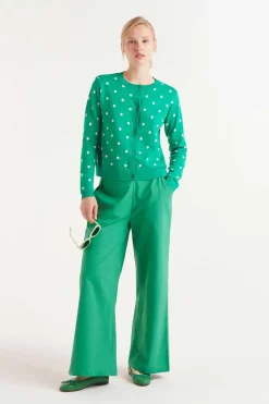 Polka Dot Cardigan - Green