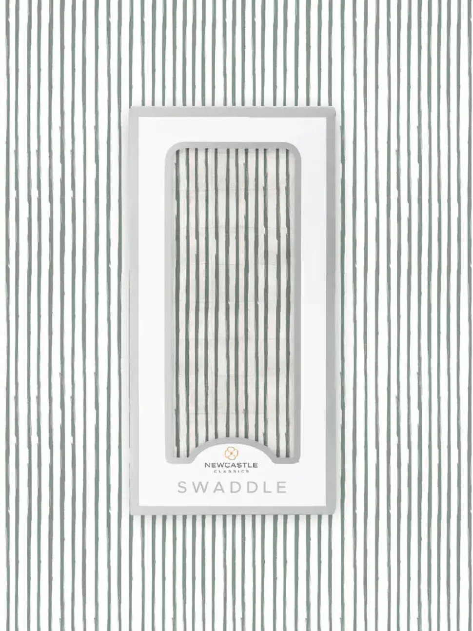 Sage Green Stripe Bamboo Swaddle