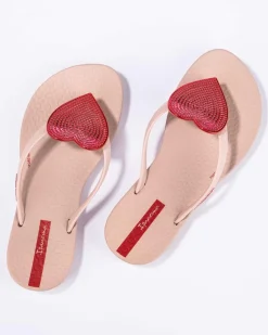 Wave Heart II Kids Flip Flop - Pink/Red