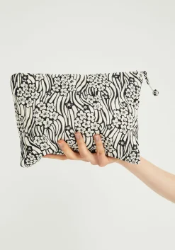 Abstract Flower Print Handbag