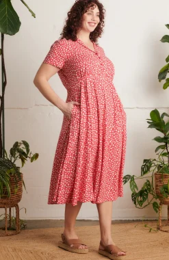 Adele Red Ditsy Daisy Dress