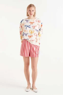 All Over Print Bow Sweatshirt