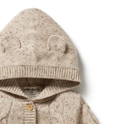 Almond Fleck Knitted Cable Jacket