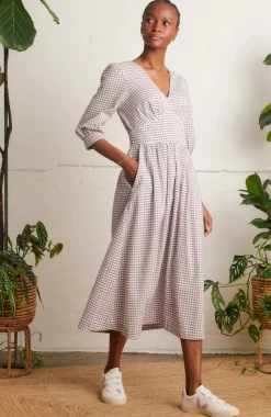 Amelia Parma Violet Gingham Dress