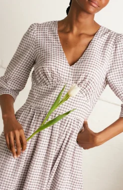 Amelia Parma Violet Gingham Dress