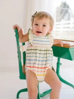 Amelia Romper in Primary Stripe