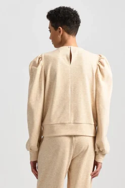 Balloon Sleeve Sweatshirt - Beige
