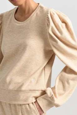 Balloon Sleeve Sweatshirt - Beige