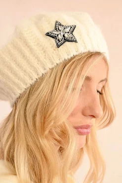 Beret with Star - Off White