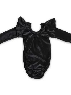 Black Velvet Long Sleeve Leotard