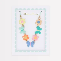 Butterflies & Flowers Enamel Charm Necklace