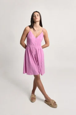Button Front Dress - Pink