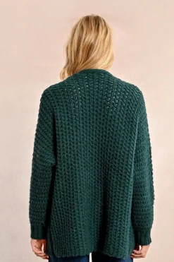 Cable Cardigan - Forest Green