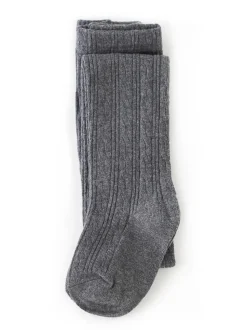 Cable Knit Tights - Charcoal