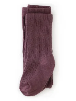 Cable Knit Tights - Dusty Plum