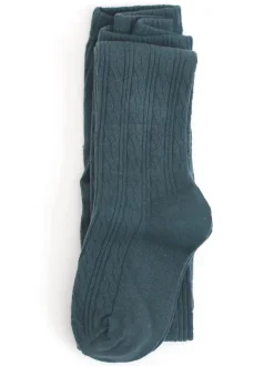 Cable Knit Tights - French Blue