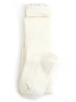 Cable Knit Tights - Ivory