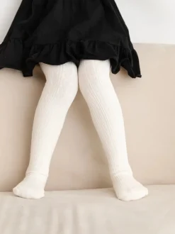 Cable Knit Tights - Ivory