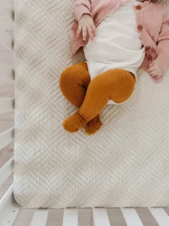 Cable Knit Tights - Mustard
