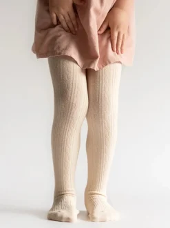 Cable Knit Tights - Vanilla