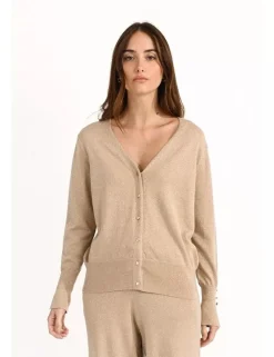 Casual Chic Cardigan Knit with Lurex