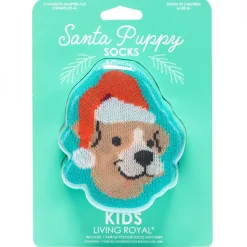 3D Packaged Crew Socks - Santa Puppy