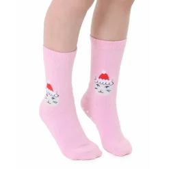 3D Packaged Crew Socks - Santa Kitty