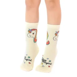 3D Packaged Crew Socks - Unicorns - 