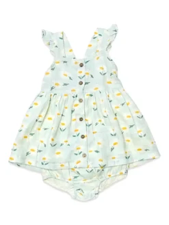 Daisies Ruffle Button Baby Dress+Bloomer