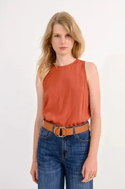 Double Ring Buckle Belt - Camel