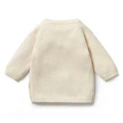 Ecru Knitted Pointelle Kimono Cardigan