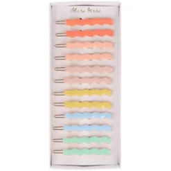 Enamel Wavy Hair Clips (12 pack)