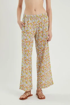 Fish Print Mid-Rise Trousers
