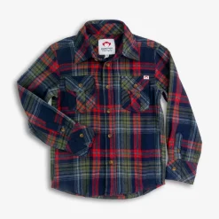 Flannel Shirt - Navy/Cranberry Plaid