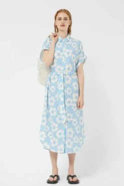 Floral Box Button Front Dress