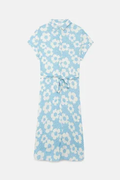 Floral Box Button Front Dress