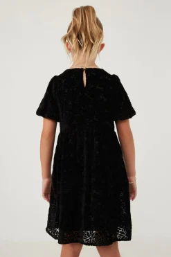 Floral Burnout Puff Sleeve Dress