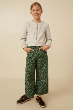 Floral Embroidered Textured Knit Cardigan