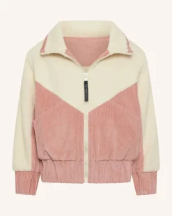 Girls Corduroy Sherpa Zip Jacket - Dusty Rose