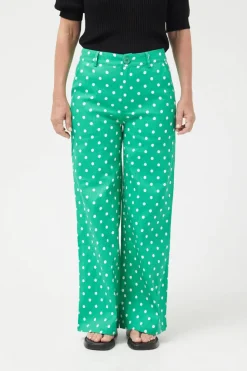 Green Polka Dot Straight Jeans