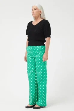 Green Polka Dot Straight Jeans