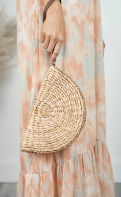 Half Circle Straw Clutch (several colors)